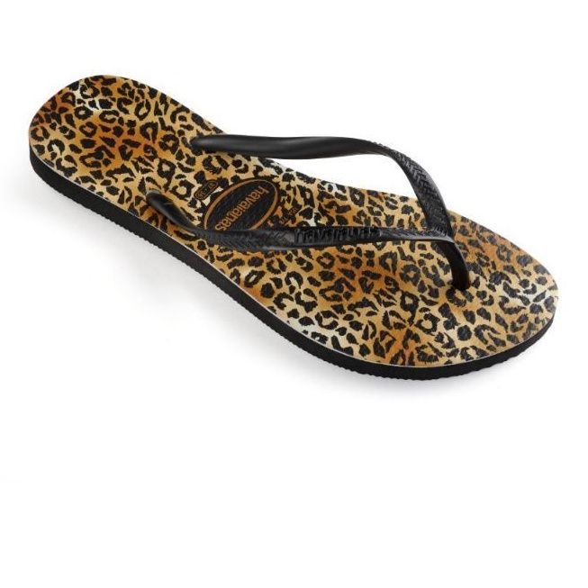 havaianas leopard flip flops