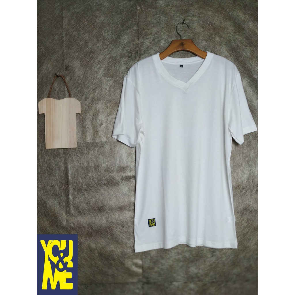 Kaos Polos/ Kaos Katun/ Kaos Polos Katun/ Kaos Polos Unisex/ Kaos Polos Putih Leher V