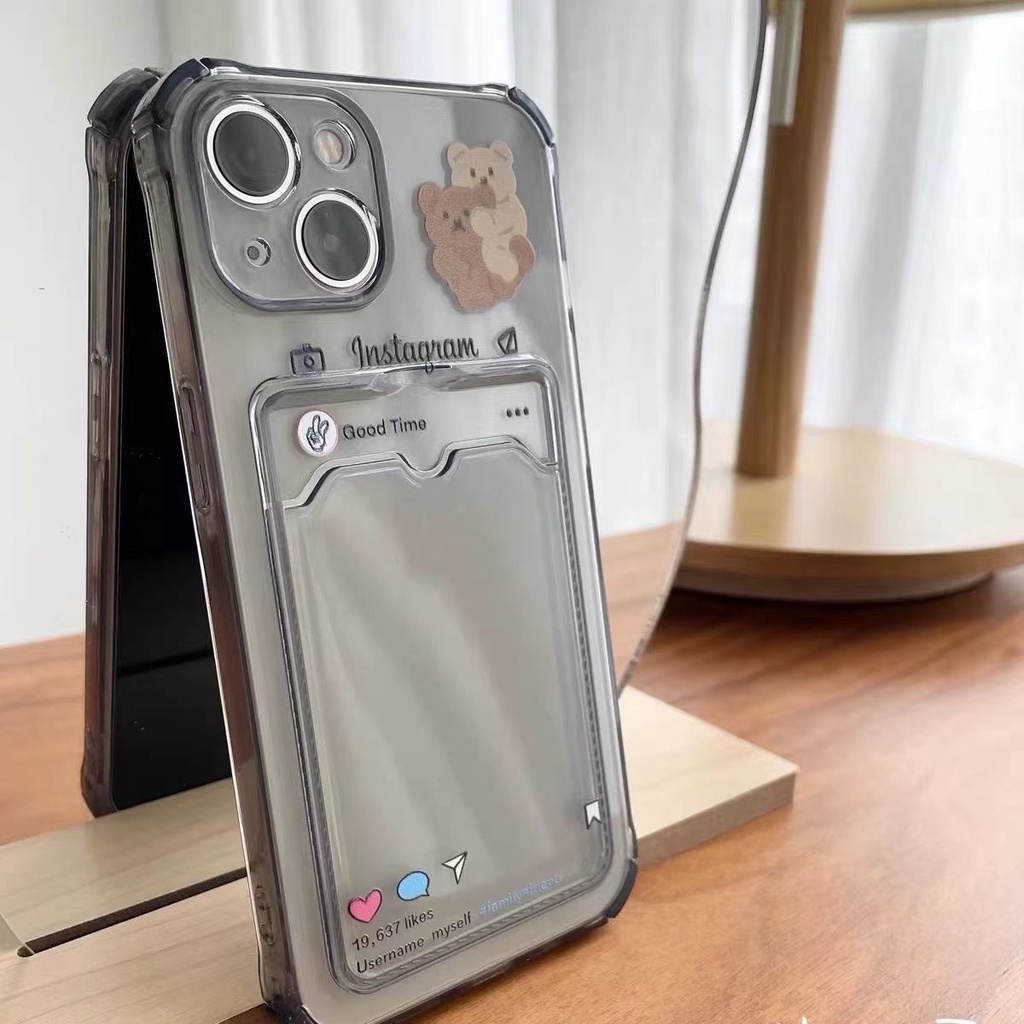 Soft Case Silikon TPU Transparan Motif Beruang Untuk IPhone 13 12 Mini 11 10 Pro XS Max X XR 8 7 6 6S Plus SE 2020