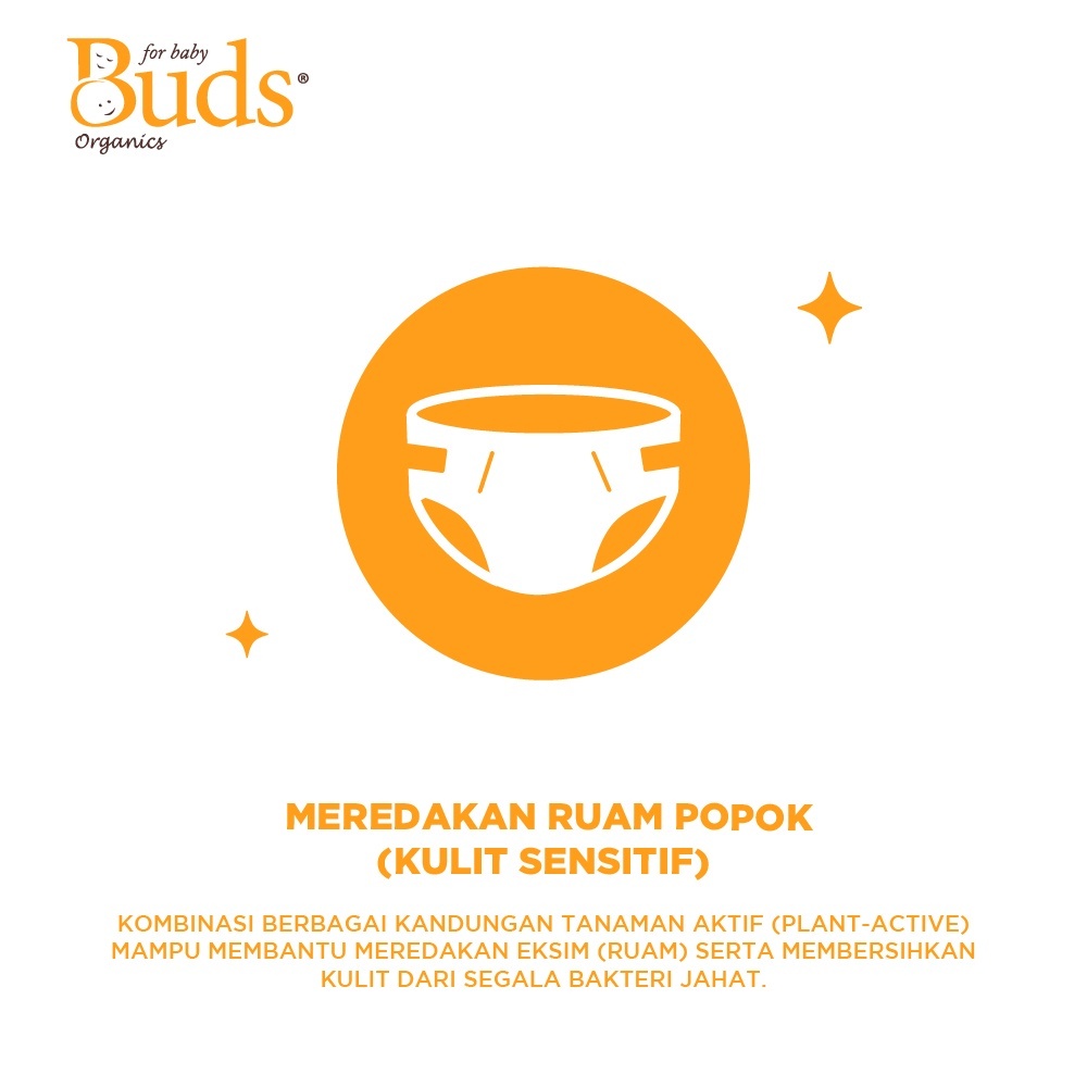 BUDS ORGANICS NAPPY TIME SOOTHING CREAM LOTION/KRIM PERAWATAN RUAM POPOK BAYI 50ml exp 05/2025