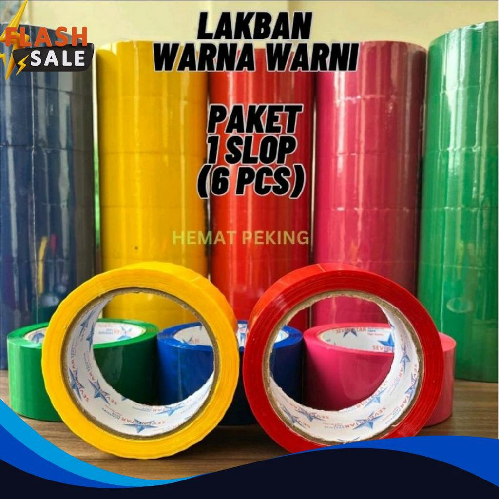 

COD Lakban Warna Warni 45 x 9 y OPP Color Tape 1 Slop isi 6 pcs