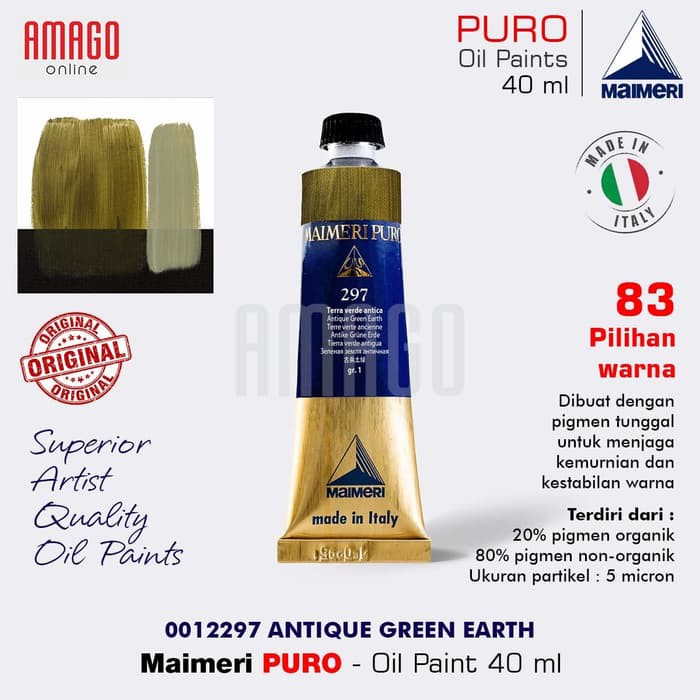 MAIMERI PURO - OIL PAINT - ANTIQUE GREEN EARTH - 40ML - M0012297