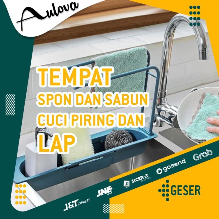 Rak Kotak Plastik Tempat Penyimpanan Spon dan Sabun Cuci Piring G5