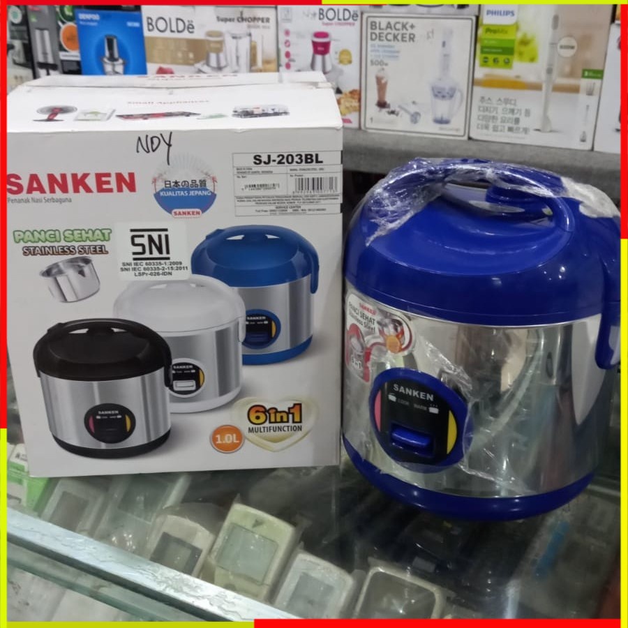 RICE COOKER SANKEN STAINLESS STEEL SJ203 PENANAK NASI 1 LITER RICECOOKER MAGIC COM RISE COOKER COKER