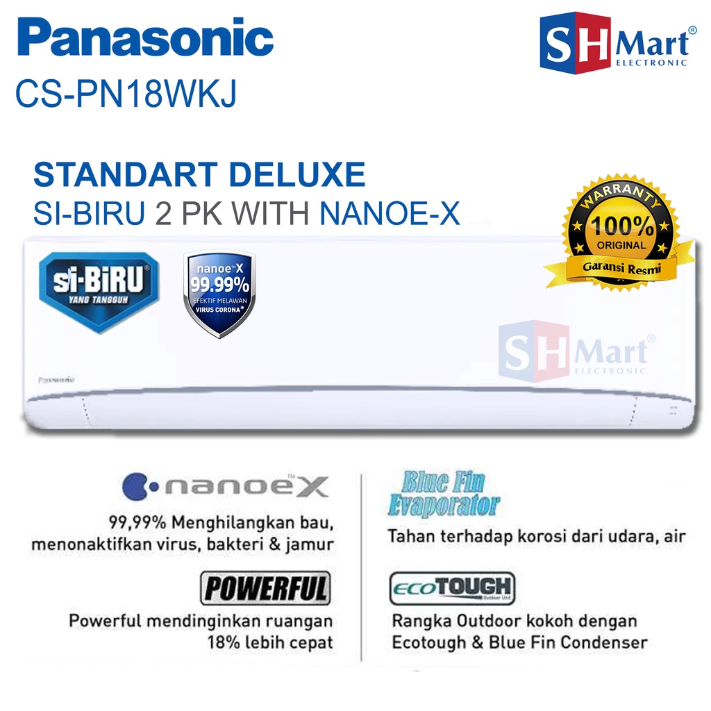 AC PANASONIC 2 PK DELUXE CS-PN18WKJ / PN18WKJ GARANSI RESMI UNIT ONLY (MEDAN)