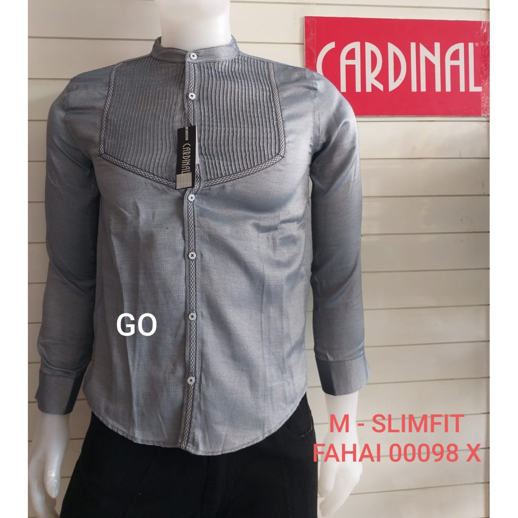 gos CARDINAL KEMEJA KOKO/TAQWA FORMAL Baju Muslim Pakaian Pria Slimfit Muslim Lengan Panjang Bagus