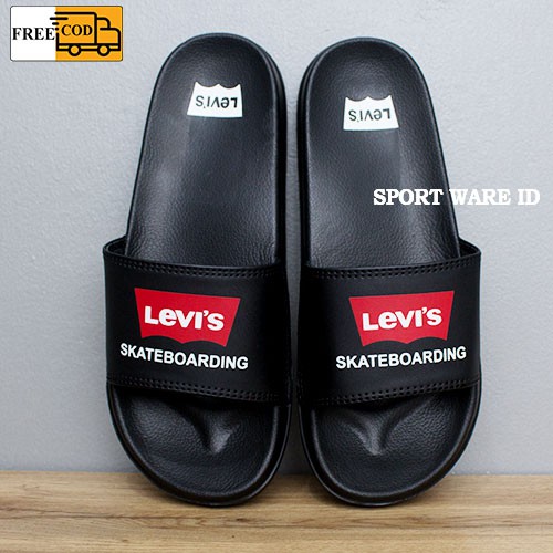 Sandal Slop Pria Wanita-Sandal Slop Lvis-Anti Air-Hitam-3