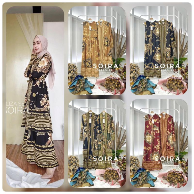 READY STOCK  ALIZA SET OUTER 2IN1 SOIRA