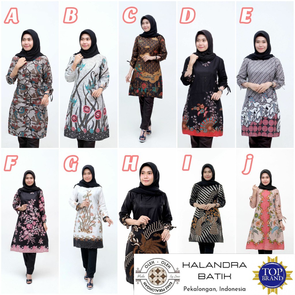 Baju Atasan Tunik Dress Batik Wanita Cewek Kondangan Kerja Termurah Pekalongan