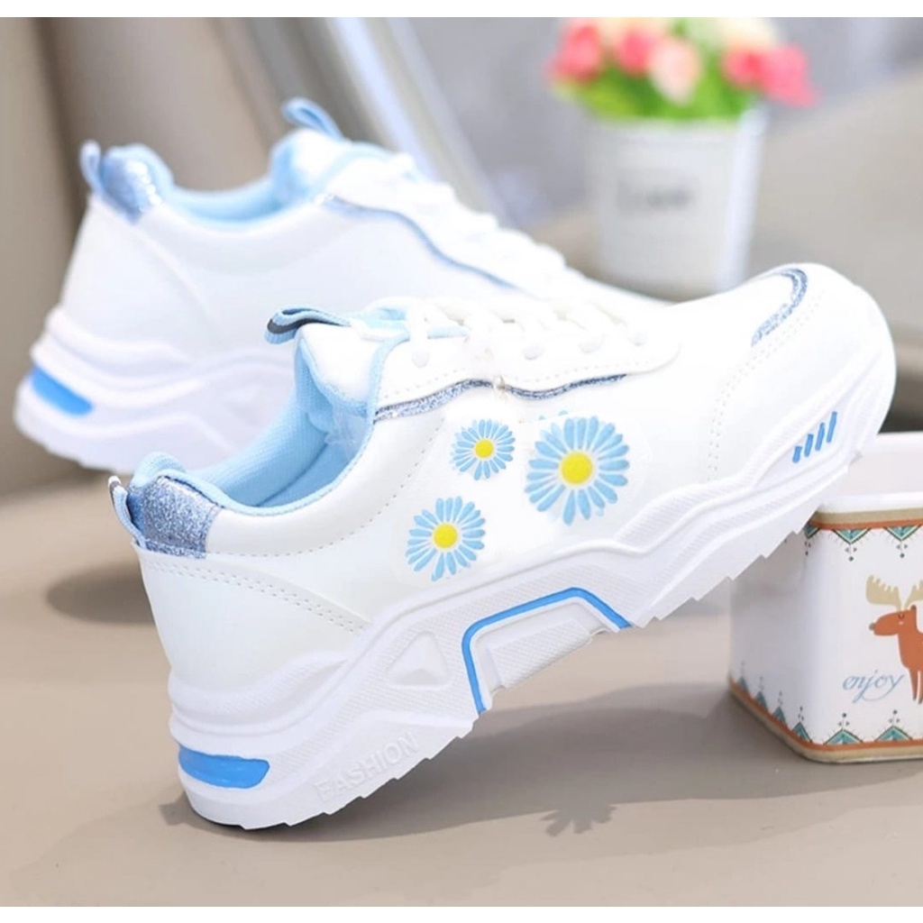 Sepatu Sneakers Kids For Girls Flowers AS172