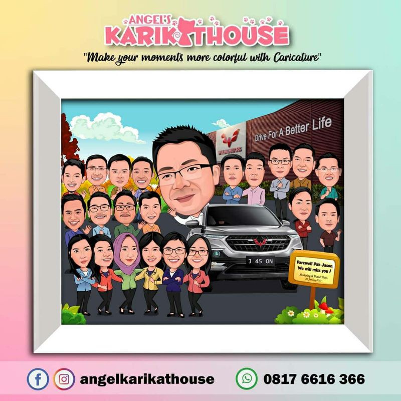 karikatur grup untuk perpisahan / farewell