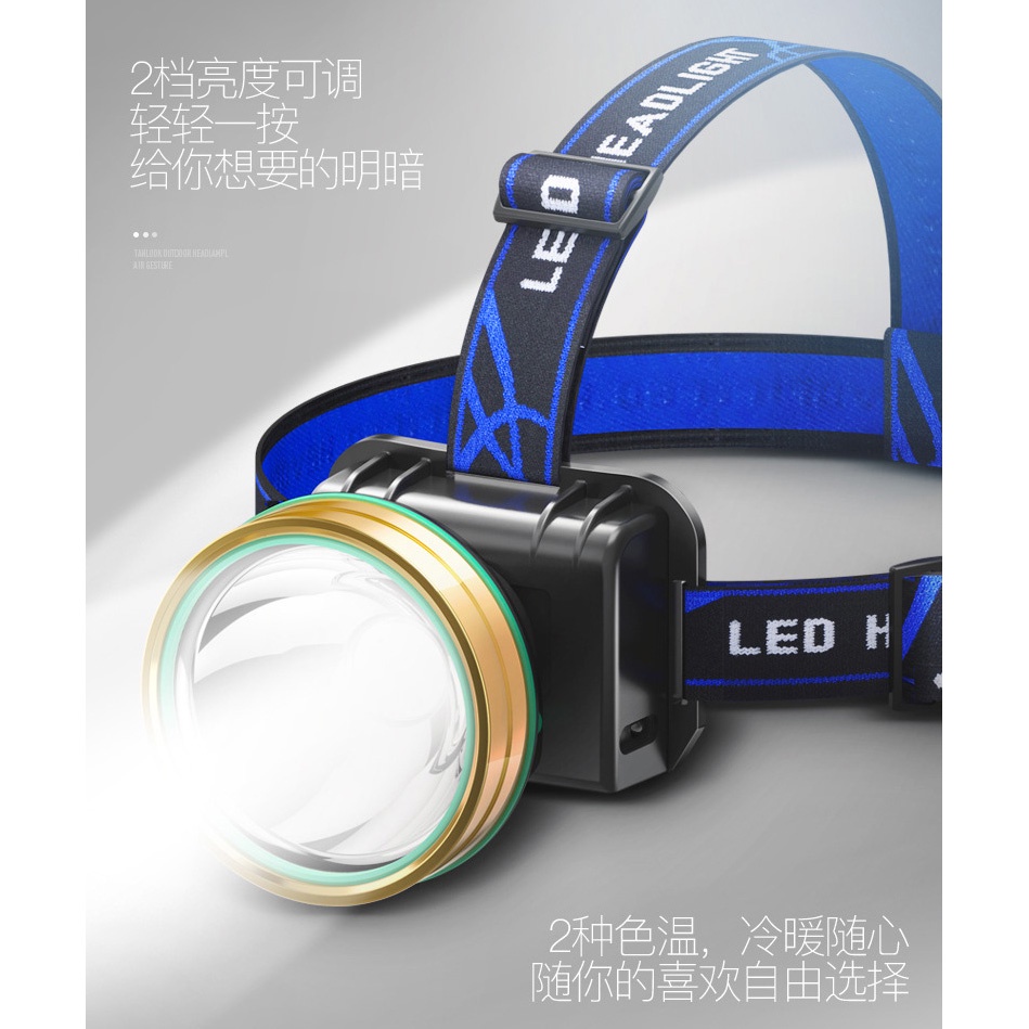 Senter LED Headlamp Murah Outdoor Survival - Hitam