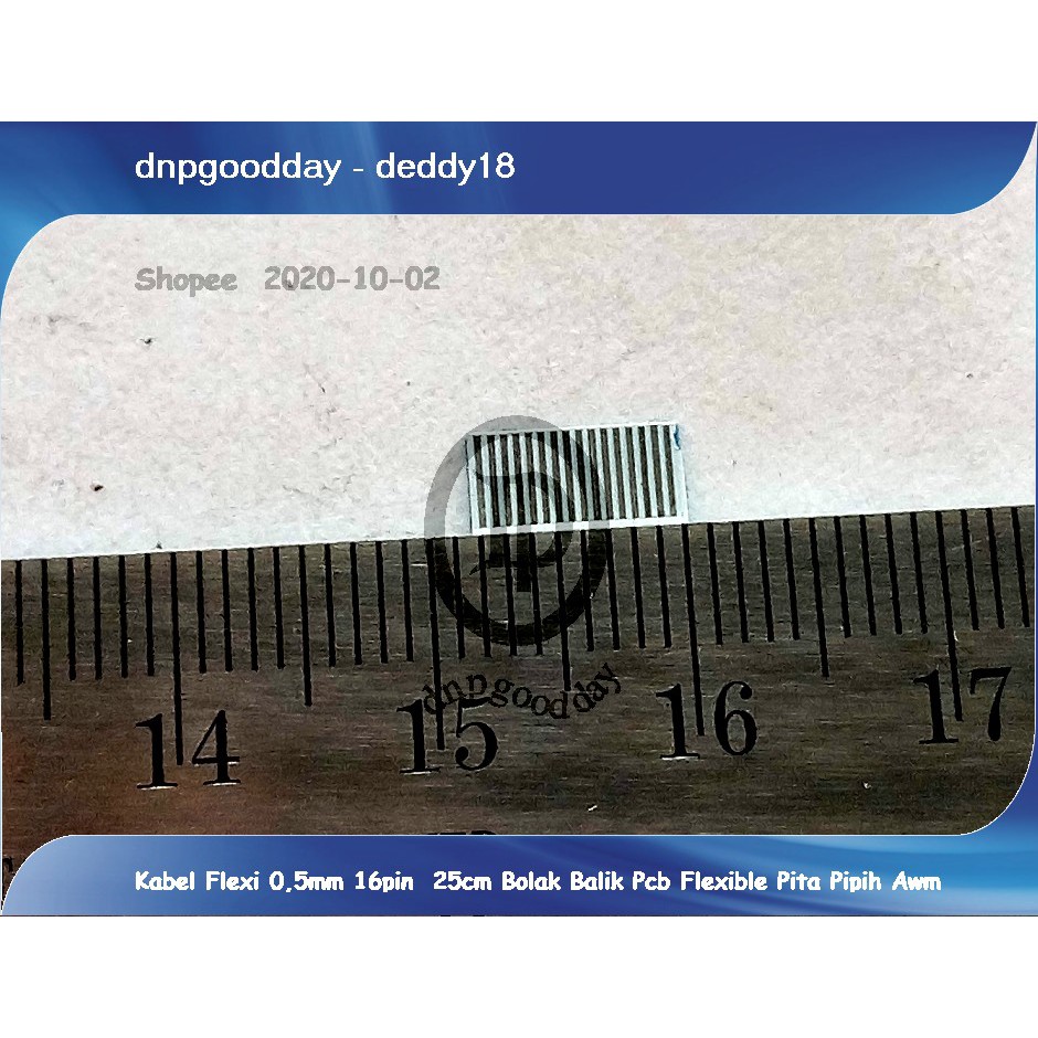 Kabel Flexi 0,5mm 16pin  25cm Bolak Balik Pcb Flexible Pita Pipih Awm