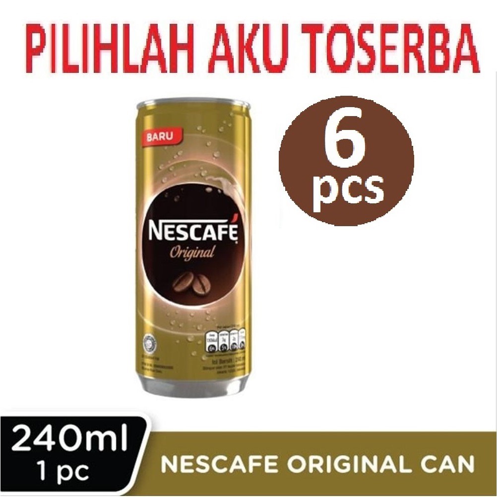 Kopi Nescafe Kaleng (Original) / Nescafe Can - 240 ml (1 PAKET ISI 6 KALENG)