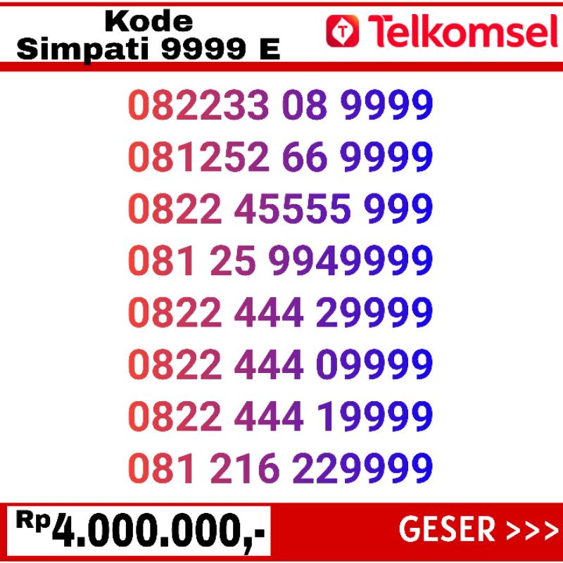 nomor cantik telkomsel simpati 0812 dan 0822 tripel 999