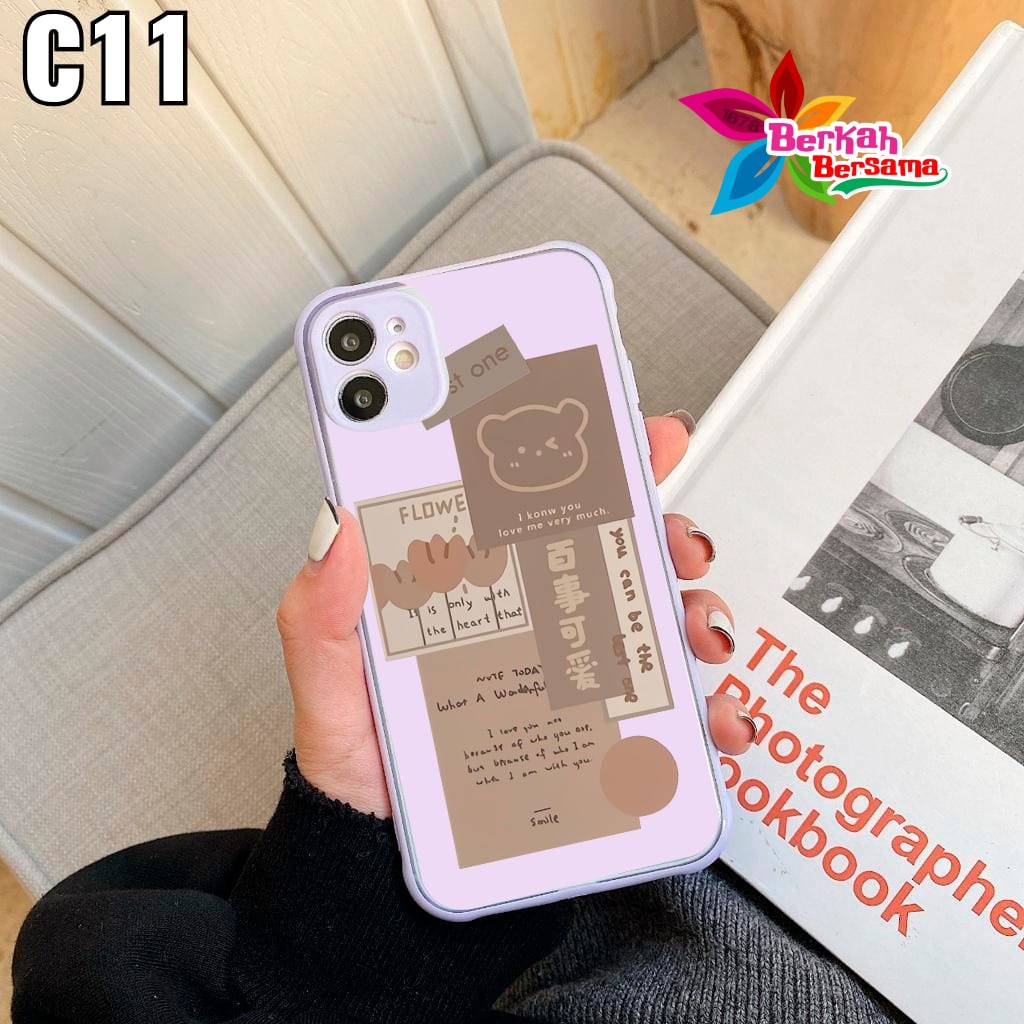 SS076 case for REALME C33 C30 C1 C2 5 5I C3 8 PRO C11 C12 C15 C17 7I C21 C21Y C31 C35 NARZO 30A C60 C61 NOTE 60 Aesthetic Brown Bear Softcase Casing Hp BB5726