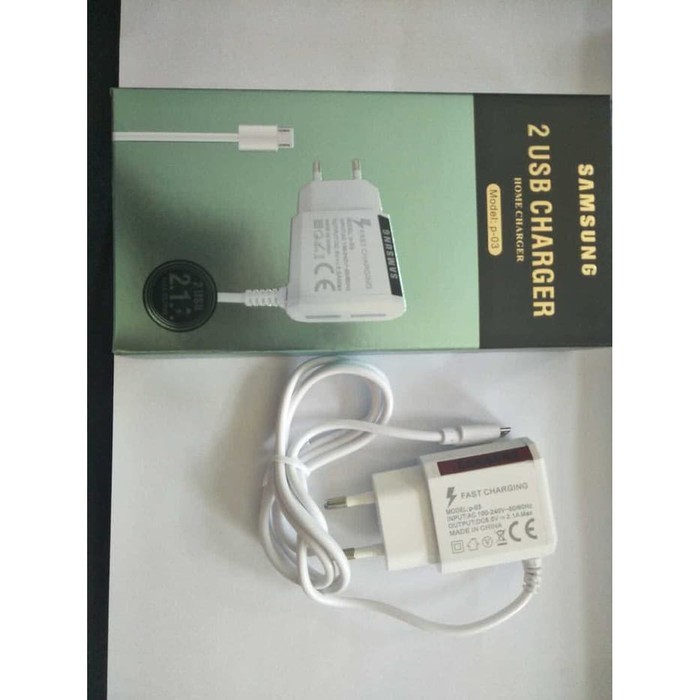 TC Charger Casan SAMSUNG ORI Original 100% 2USB 2.1A / 2A P-03   Grosir