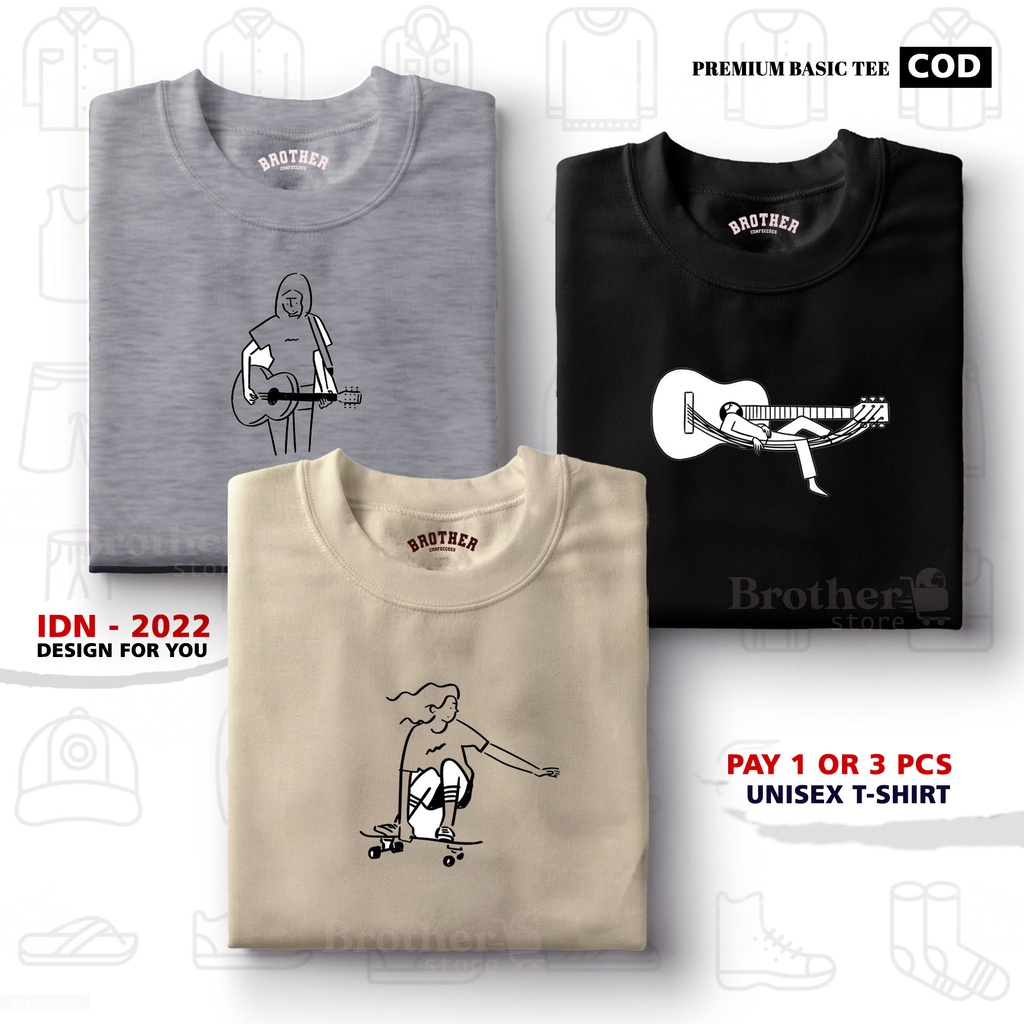 BUY 1 OR 3 PCS ( PROMO COD ) BROTHER STORE / Kaos Distro100% Catoon Combed 24 / ArticelDGGTS