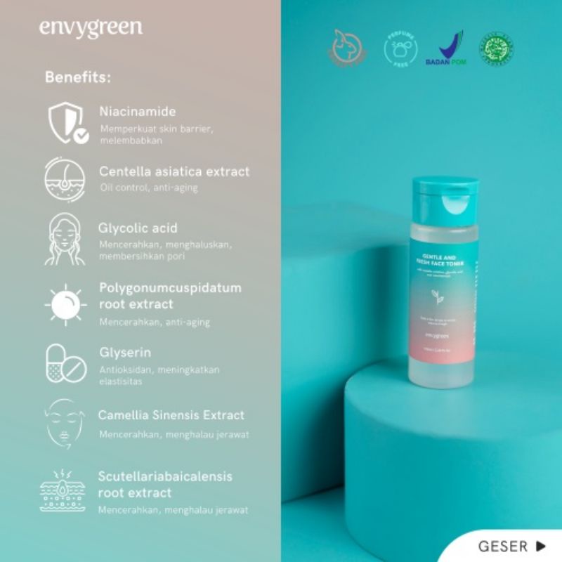 ENVYGREEN GENTLE AND FRESH FACE TONER