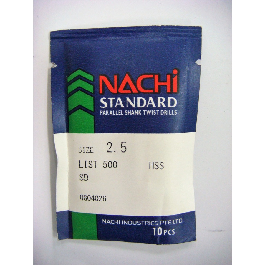 Nachi Mata Bor Besi HSS Asli 2.5/3.0/ 3.5/4.0/ 4.5/ 5.5/5.5/ 6.0/ 8.0/ 10.0 mm (ORIGINAL 100%) HARGA PER 1 pcs