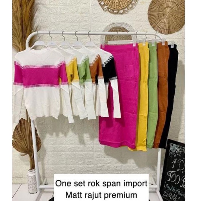 NEW READY ONE SET ROK SPAN WANITA IMPORT/SET ROK SPAN WANITA MURAH/SET ROK IMPORT