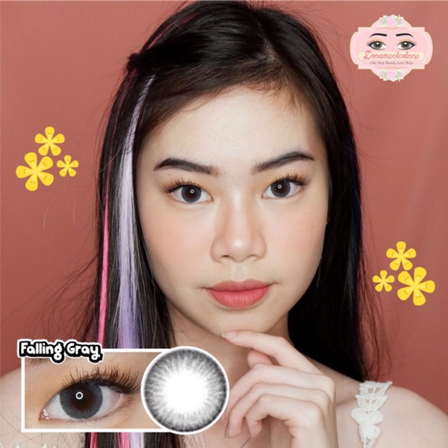 Softlens Kitty Kawaii Falling Gray / Grey / Abu Normal Minus Beda Minus