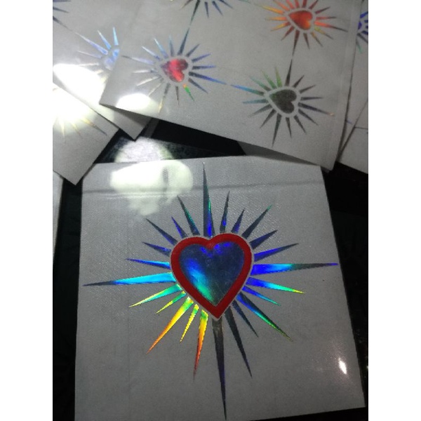 

sticker psht hati bersinar 7x7 hologram