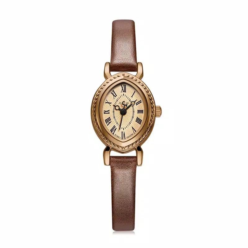 Jam Tangan Julius bentuk Oval Waterproof JA-567-Brown