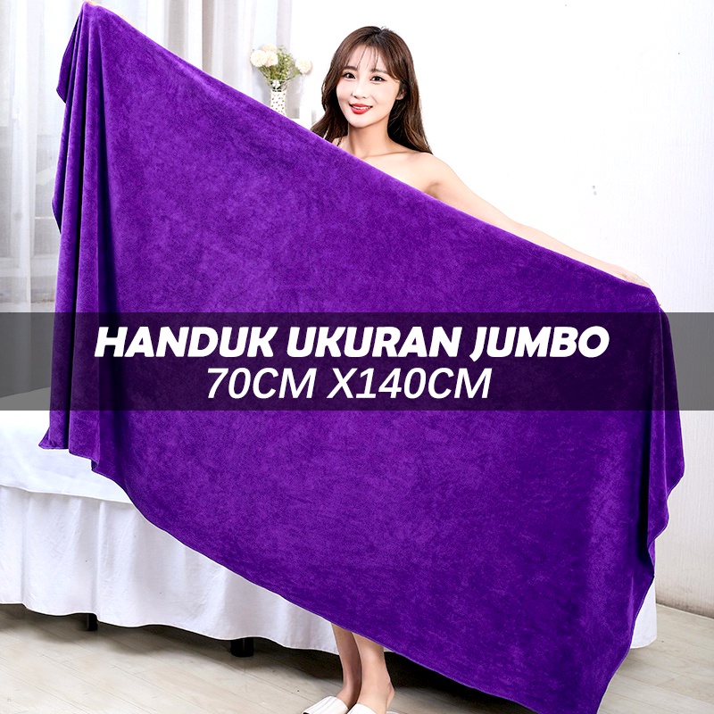 handuk mandi warna polos Ukuran 70x140cm /handuk dewasa besar (H6)