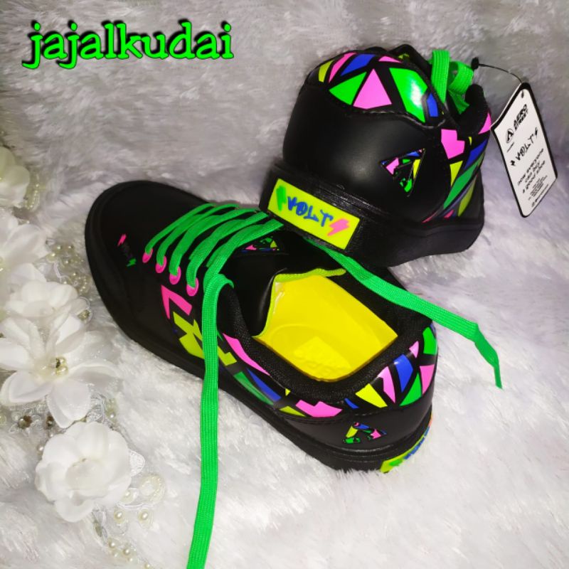Aerostreet 36-45 Volt Hitam Neon - Sepatu  Sneakers Casual Pria Wanita Aero Street