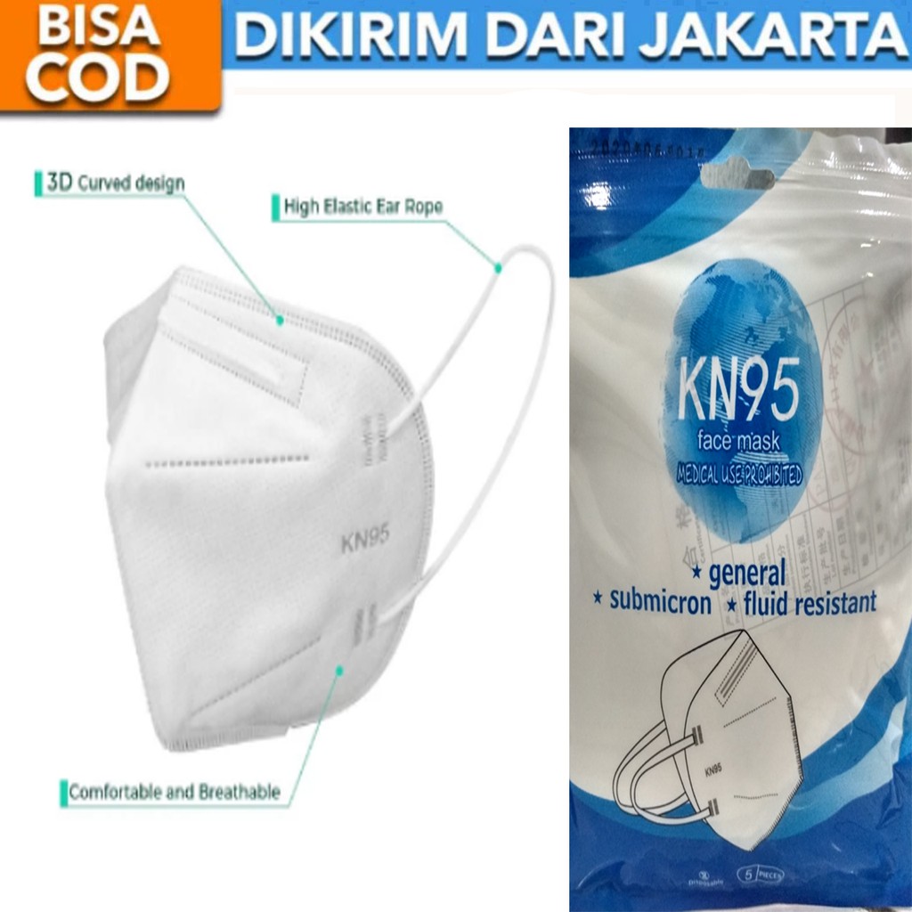 Masker KN95 KN 95 Diposable Mask Medis Kualitas Bagus 5 Ply