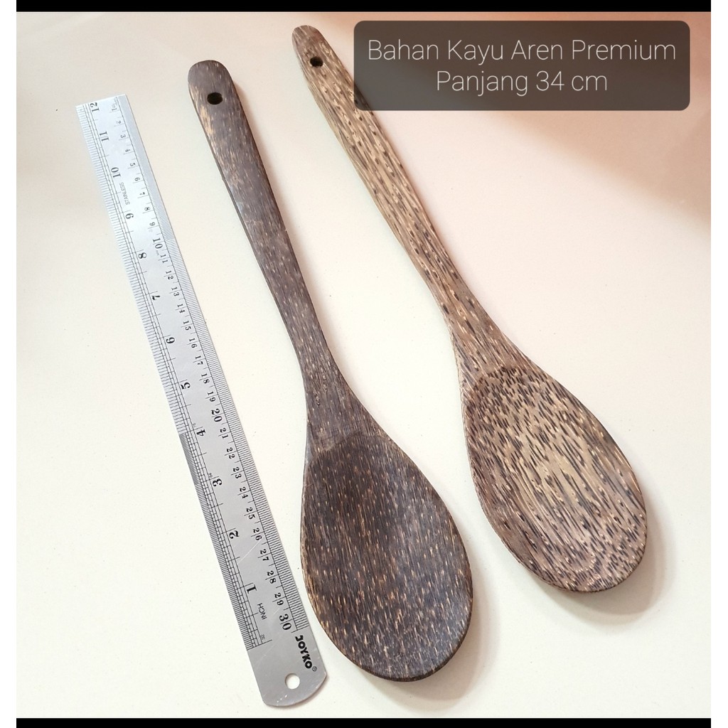 MODEL BULAT Sendok KAYU AREN PREMIUM 34 CM Spatula Sodet Kayu TERMURAH