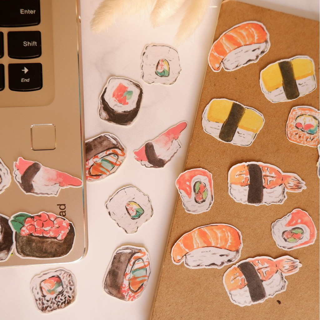 

Pretty Memoir Sushi - Stiker Sticker Lucu Journal Bujo Scrapbook Diary Vinyl DIY Laptop Waterproof