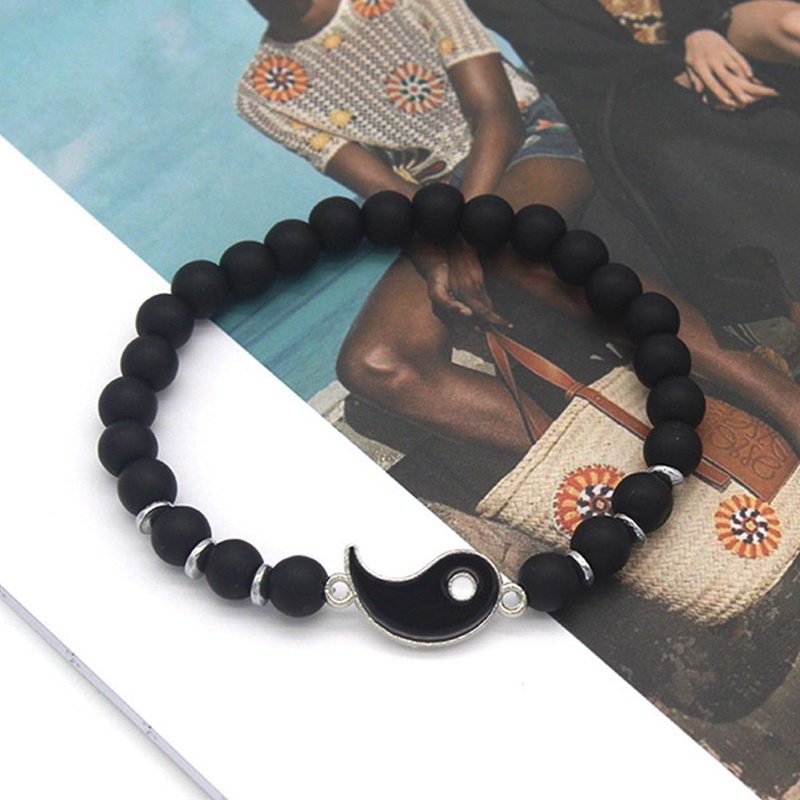 Set Gelang Rantai Dengan Charm Yin Yang Tai Chi Bagua Untuk Wanita