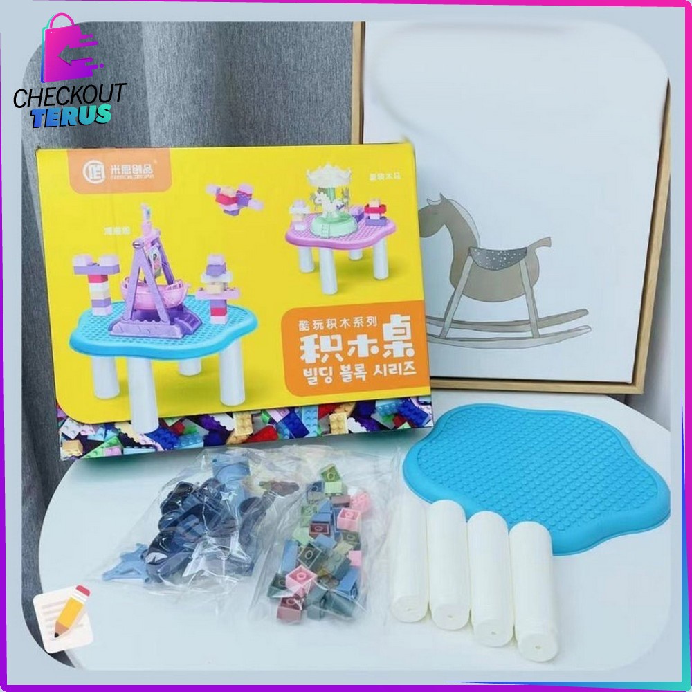 CT M212 Mainan Balok Susun Meja Mainan Edukasi Anak Bongkar Pasang Blok Bricks DIY Building Block Theme Park Mini Set