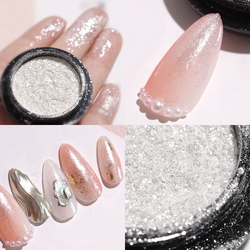 GLOSS POWDER BUBUK SILVER POWDER NAIL  ART GLITTER / BUBUK SILVER KUKU / HOLOGRAM POWDER NAIL  ART