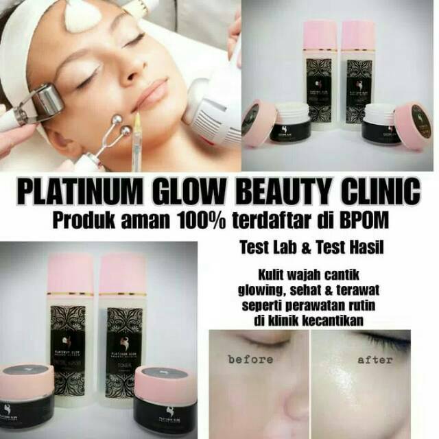 Ready paket white glow platinum glow  beauty clinic bpom spw pelicin wajah glowing aman busui