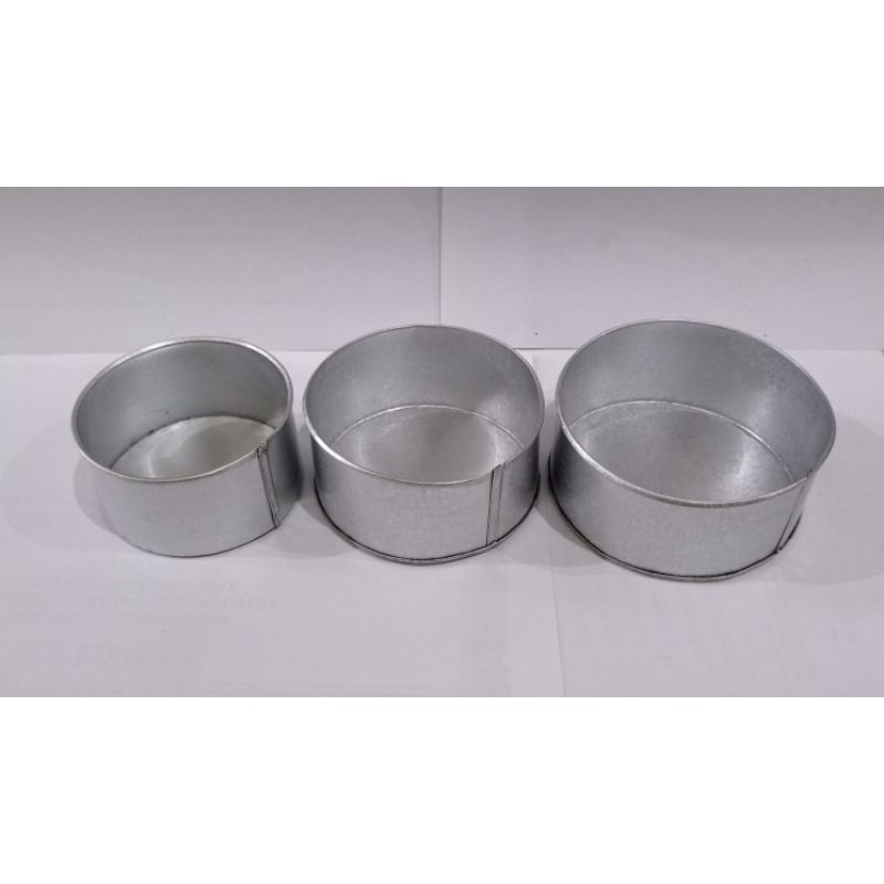 LOYANG BULAT MINI / LOYANG KUE BOLU UKURAN 10CM 9CM DAN 8CM TINGGI 4CM BAHAN GALVALUME TEBAL ANTI LE
