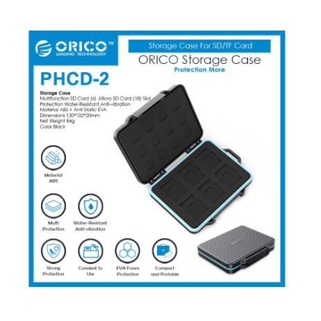 Storage hardcase orico 2.5&quot; Tf micro sd card anti shock dust water proof phcd-2 phcd2 - Pouch Hard case protector box