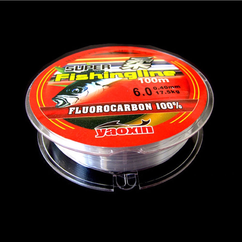 100M Senar Pancing Bahan Nilon Monofilamen 100% Fluorocarbon Ukuran 0.4-8lb