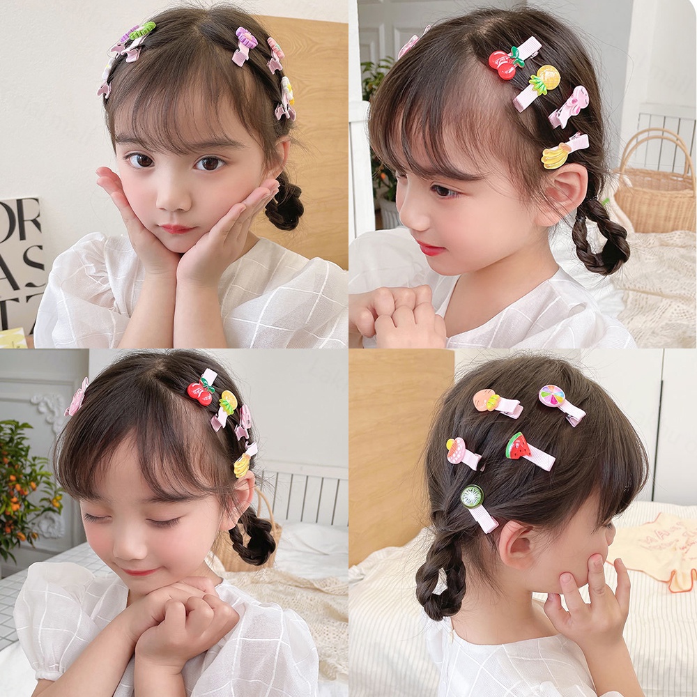 Lakhu Jepit Rambut Karakter Buah Jepitan Anak Gaya Korea Fashion 10pcs