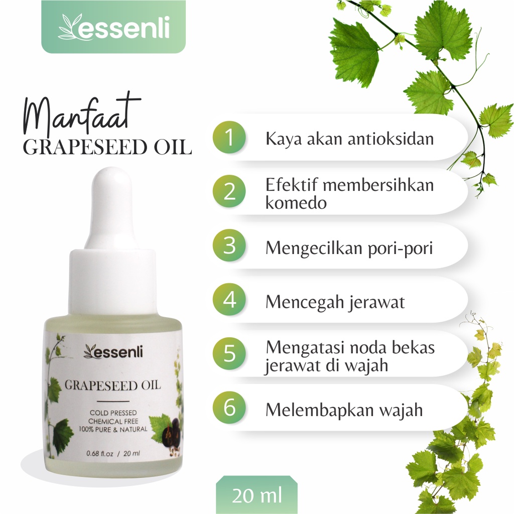 Pure Grapeseed Oil Minyak Biji Anggur / Face and Hair Oil / Serum Wajah