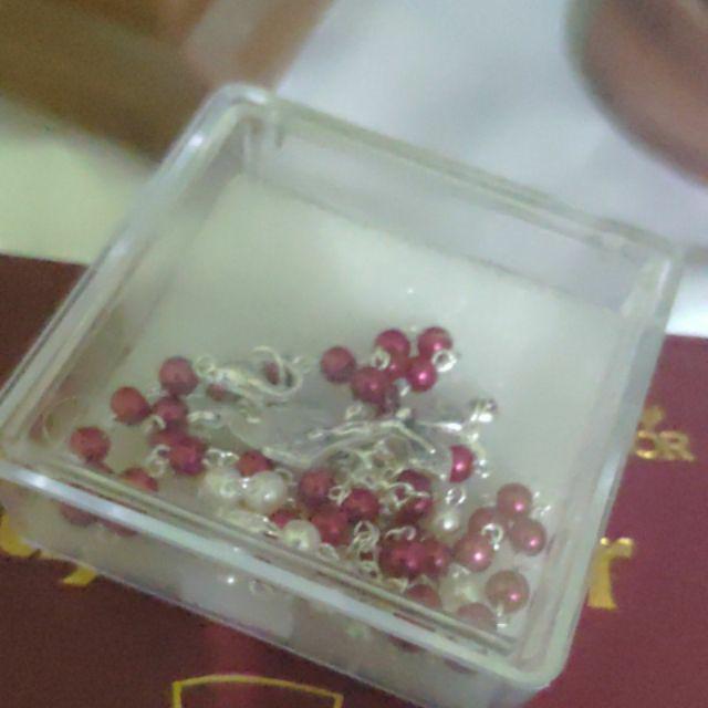 Rosario Merah Putih  Mutiara Artificial 4mm  Devosi  Katolik