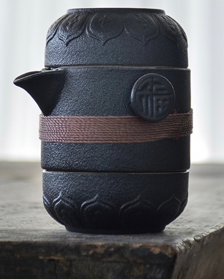 Teko Teh Set Jepang Portable Black Clasic / Japanese Teapot Set Oshin Travel / Tea Pot Gift Hampers