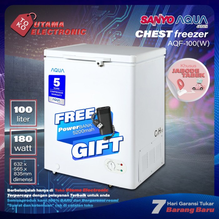 [Dapur] Promo Freezer Box Aqua Sanyo 100W - Elektronik Dan Perangkat Dapur