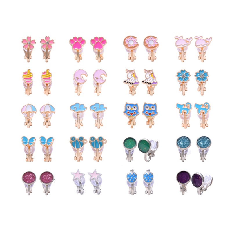 Siy 20 Pasang Anting Klip on Bentuk Hewan Lucu Untuk Anak Perempuan