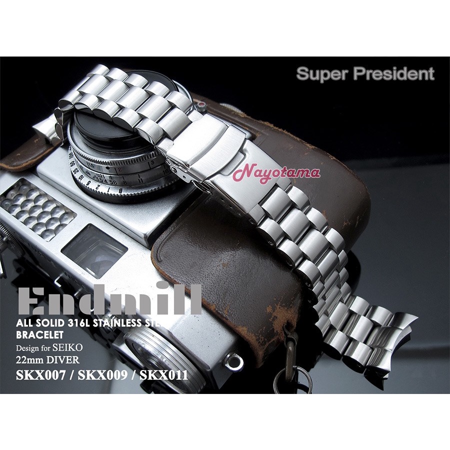 22mm Rantai Super President for Seiko SKX007 SKX009 Endmill