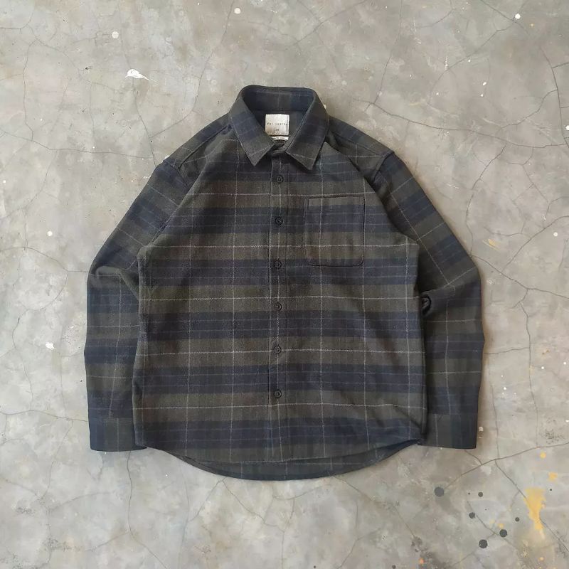 Tbj Nearby Plaid Wool Outer Shirt
