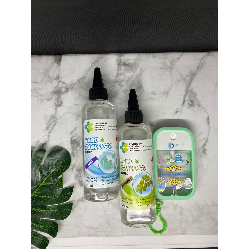 Hand Sanitizer Bundling Package SXV - Hand Sanitizer dan Refill 250ml Wangi Greenberry