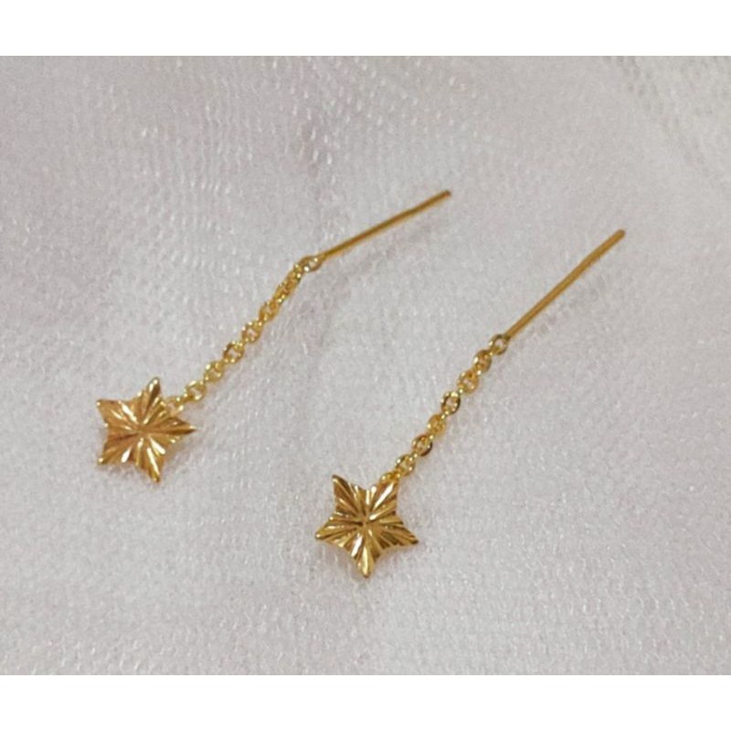 Anting Tusuk Rantai Bintang Emas Muda 1/2 gr